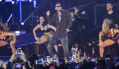 Maluma, durante su actuación en la Gala 40 Principales celebrada a principios de mes en Barcelona.