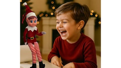 elfo travesso com um calendário