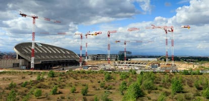 El Wanda Metropolitano, en obras en 2015.