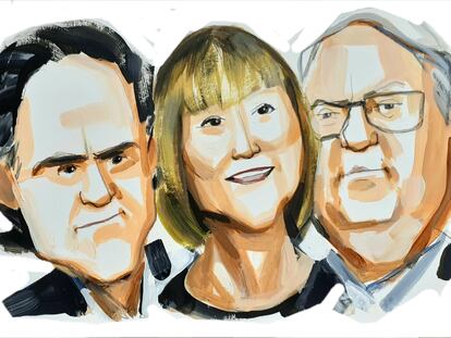 Peter, Susie y Howard Buffett