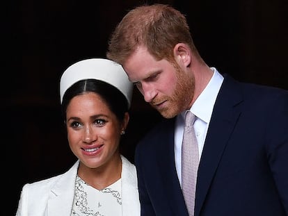 Enrique de Inglaterra y Meghan Markle, el 11 de marzo de 2019 en Londres.