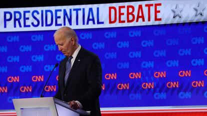 Joe Biden, el jueves durante el debate electoral en Atlanta.