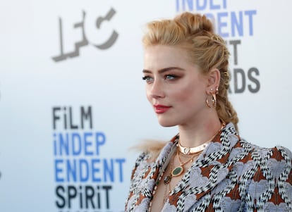 La actriz Amber Heard en los Spirit Awards celebrados el 8 de febrero en Santa Mónica, California.