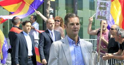 Iñaki Urdangarin sale este martes de la Ciudad de la Justicia de Barcelona
