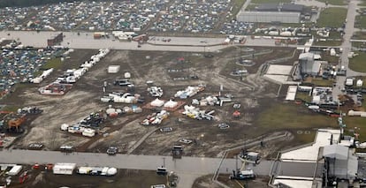 Vista a&eacute;rea del festival Rock am Ring, en Mendig, Alemania.