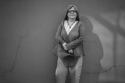 La escritora chilena Diamela Eltit durante la Feria Internacional del Libro de Guadalajara.
29 de noviembre de 2021, Guadalajara, Jalisco, México