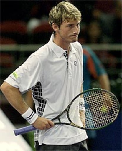 Juan Carlos Ferrero se lamenta en su primer partido en el Masters.