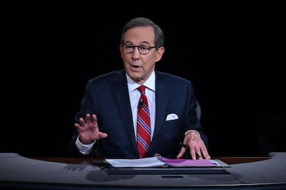 Chris Wallace, durante un debate electoral entre Trump y Biden emitido en Fox News en septiembre de 2020.