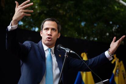 Juan Guaidó habla durante un acto en Caracas, Venezuela