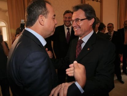 Artur Mas, ayer con el gobernador de R&iacute;o de Janeiro.