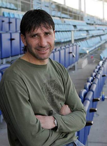 Abbondanzieri, en el estadio del Getafe durante la entrevista.