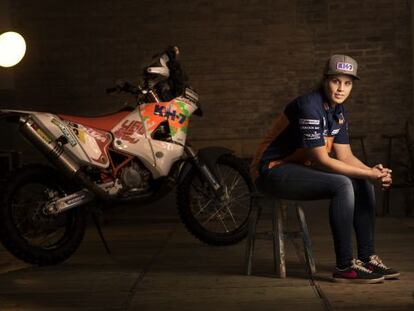 Laia Sanz, durante la presentación del Dakar en Barcelona.