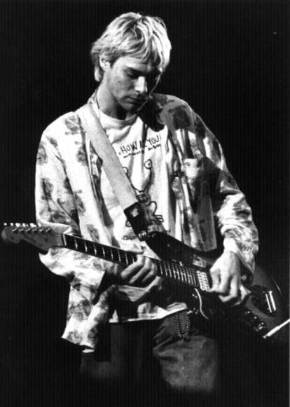 El fallecido Kurt Cobain, cantante y guitarrista de Nirvana, en una actuación en Madrid, en 1992.