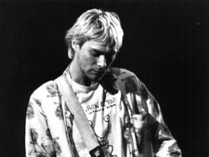 El fallecido Kurt Cobain, cantante y guitarrista de Nirvana, en una actuaci&oacute;n en Madrid, en 1992.