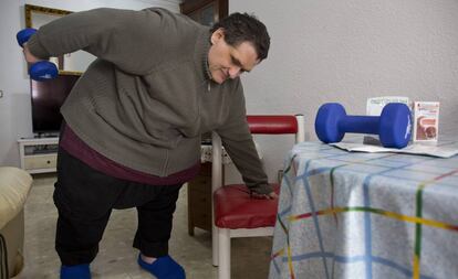 Juan José, malagueño de 53 años que llegó a pesar 300 kilos, en Málaga.