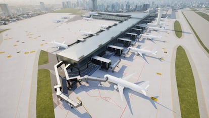 Recreación de la futura terminal del aeropuerto brasileño de Congonhas, en Sao Paulo.