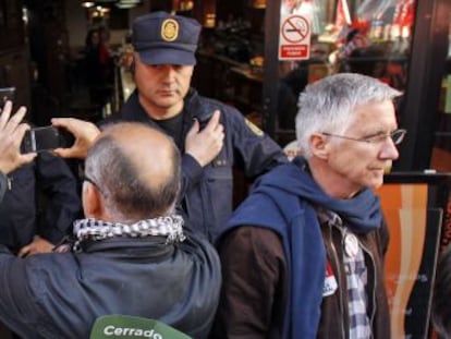 Detalle de un momento en Valencia de la huelga general del 29-M de 2012.