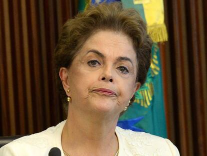 La presidenta de Brasil, Dilma Rousseff, este viernes en Brasilia.