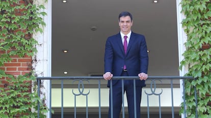 Pedro Sánchez in La Moncloa, the seat of government.