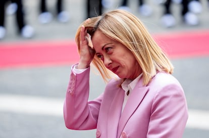 Giorgia Meloni, en Roma, el 18 de abril.