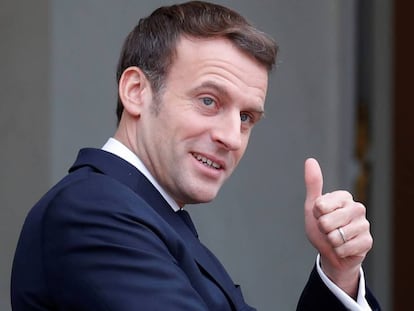 El presidente Emmanuel Macron, este viernes en el Elíseo, en París.