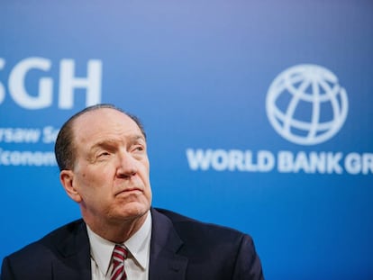 El presidente del Banco Mundial, David Malpass, en una conferencia en Varsovia en abril de 2022