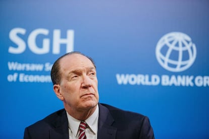 El presidente del Banco Mundial, David Malpass en una conferencia en Varsovia en abril de 2022