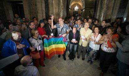 Celebración de la aprobación de la ley catalana contra la homofobia el pasado 24 de octubre.