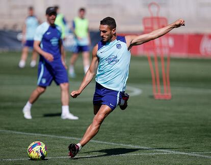 Koke, durante el entrenamiento del Atletico de Madrid, el viernes en el Cerro del Espino de Majadahoda.