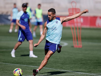 Koke, durante el entrenamiento del Atletico de Madrid, el viernes en el Cerro del Espino de Majadahoda.