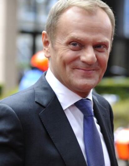 El primer ministro polaco, Donald Tusk, en la cumbre europea del 22 de mayo en Bruselas.