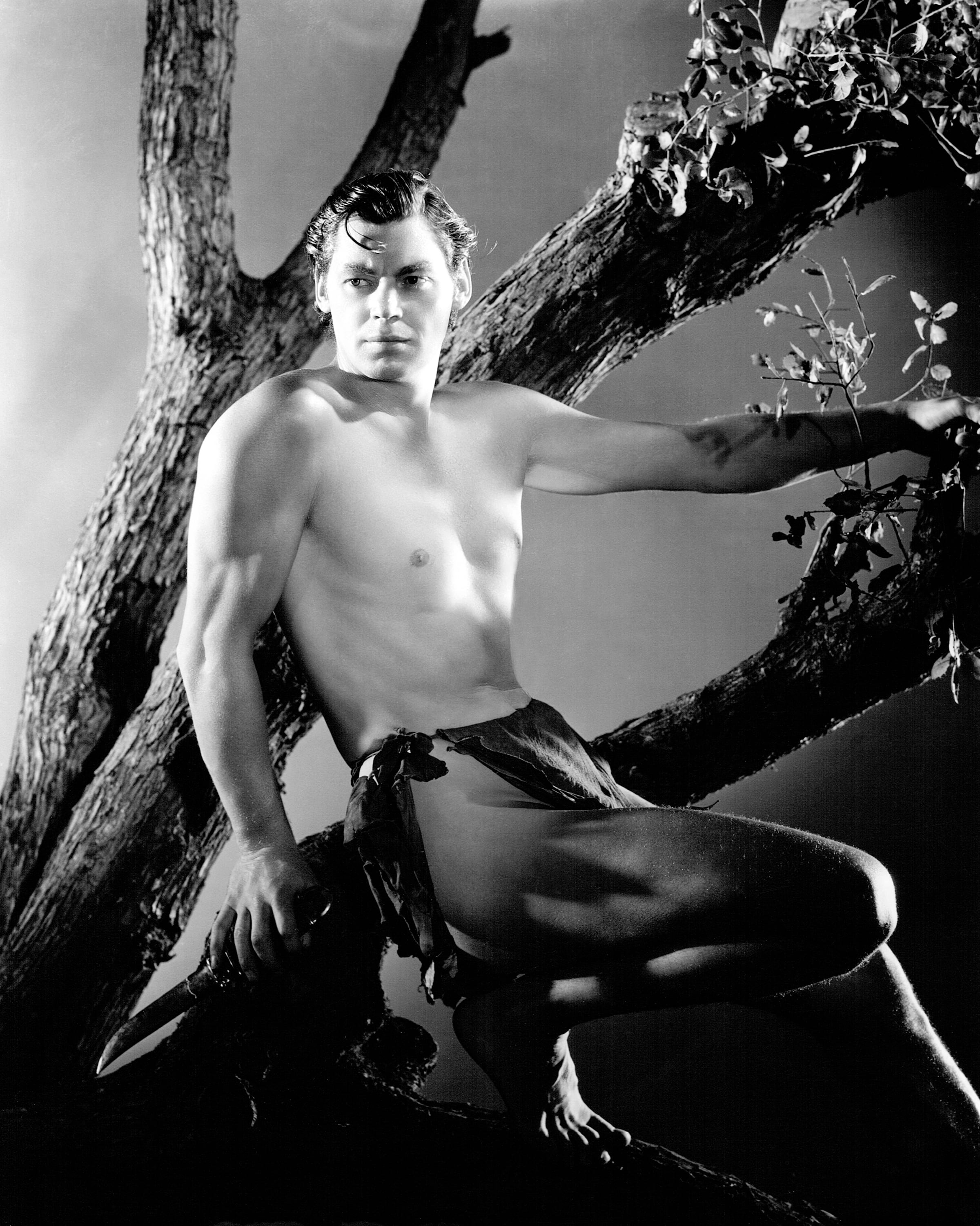 Johnny Weissmuller como Tarzán en una imagen tomada en 1932.