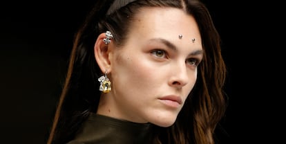 Model Vittoria Ceretti at the Givenchy fall-winter 2022 fashion show.