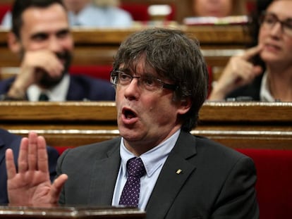 Carles Puiddemont, presidente de la Generalitat de Catalu&ntilde;a. 