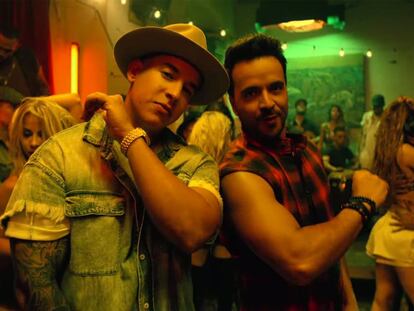 Daddy Yankee and Luis Fonsi in the 'Despacito' video.