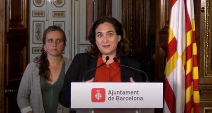 La alcaldesa Ada Colau, en una intervención el pasado jueves.