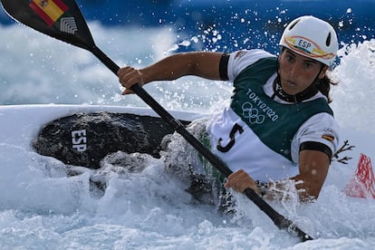 Maialen Chourraut durante la final de aguas bravas. 