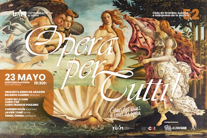 El concierto 'Opera Per Tutti!' se celebrará el próximo 23 de mayo en el Auditorio Nacional de Música.