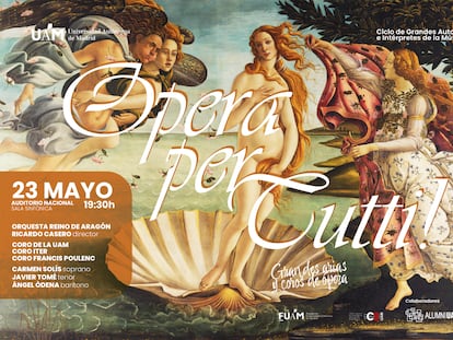 El concierto 'Opera Per Tutti!' se celebrará el próximo 23 de mayo en el Auditorio Nacional de Música.