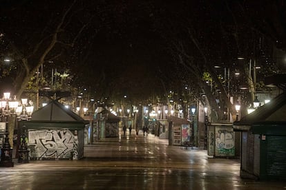 La Ramblas toque de queda por pandemia contra coronavirus