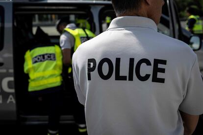 Several French police officers, in a file image.