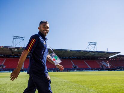 Jordi Alba antes de rueda de prensa de la selección española