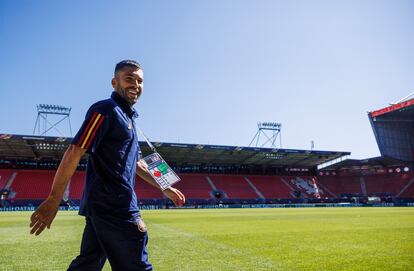 Jordi Alba antes de rueda de prensa de la selección española