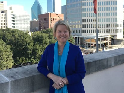 Keven Ann Milley, en la terraza del Dallas Morning News en Dallas, Texas.