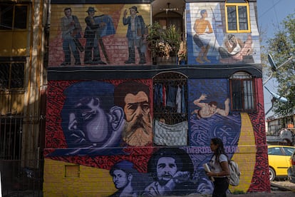 Un mural en la unidad "Los Palomares" en Tepito.