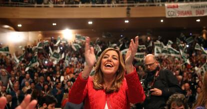 Susana D&iacute;az, este martes en Alcal&aacute; de Guada&iacute;ra.