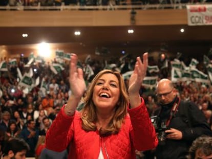 Susana D&iacute;az, este martes en Alcal&aacute; de Guada&iacute;ra.