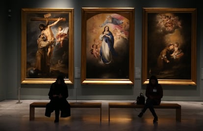 Una de las salas de la exposición 'Murillo IV Centenario' que se ha inaugurado en el Museo de Bellas Artes de Sevilla.