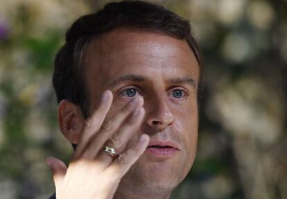O presidente francês, Emmanuel Macron, em Bucareste.