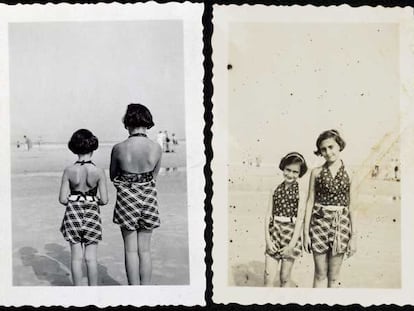 Ana Frank y su hermana Margot, en la playa de Zandvoort en 1937.